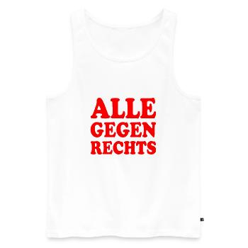 Alle gegen rechts - Männer Premium Bio Tank Top - Weiß - Vorne - AI Model Male 178 light (178cm)
