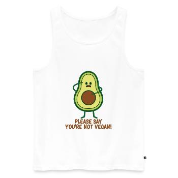 AVOCADO Please say you're not vegan! - Men's Premium Organic Tank Top - white - Front - AI Model Male 178 light (178cm)