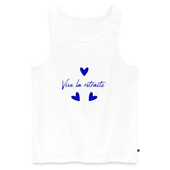 RETRAITE. RETRAITE. RETRAITEE. RETRAITE - Débardeur bio Premium Homme - blanc - Devant - Michal (187cm)