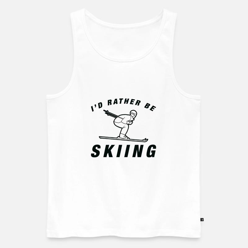 I'd Rather Be Skiing - Männer Premium Bio Tank Top - Weiß