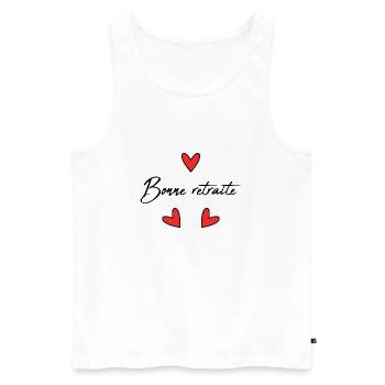 RETRAITE. RETRAITE. RETRAITEE. BONNE RETRAITE - Débardeur bio Premium Homme - blanc - Devant - Michal (187cm)