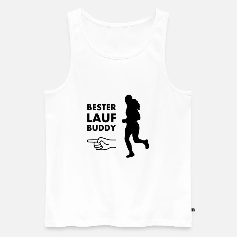 Bester Laufbuddy - Männer Premium Bio Tank Top - Weiß