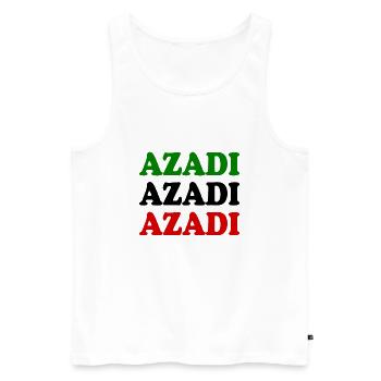 Azadi - Débardeur bio Premium Homme - blanc - Devant - AI Model Male 178 light (178cm)