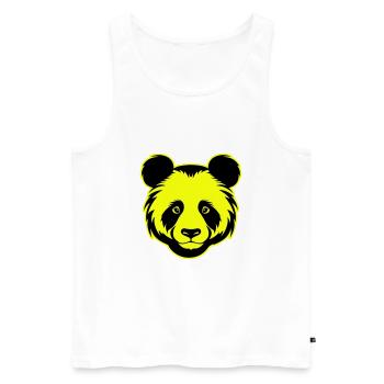 Panda Kopf Porträt Symbol - Männer Premium Bio Tank Top - Weiß - Vorne - Michal (187cm)