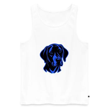 Labrador Hund Kopf - Männer Premium Bio Tank Top - Weiß - Vorne - Michal (187cm)