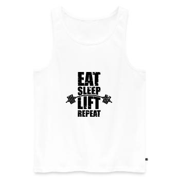 Eat sleep lift - Men's Premium Organic Tank Top - white - Front - AI Model Male 178 light (178cm)