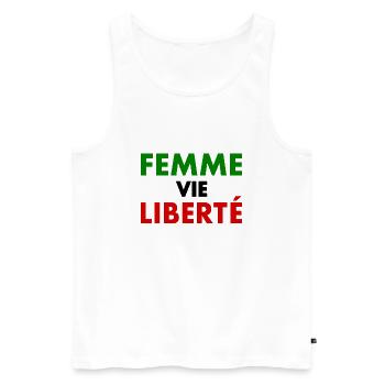 Freiheit des Frauenlebens - Männer Premium Bio Tank Top - Weiß - Vorne - Michal (187cm)