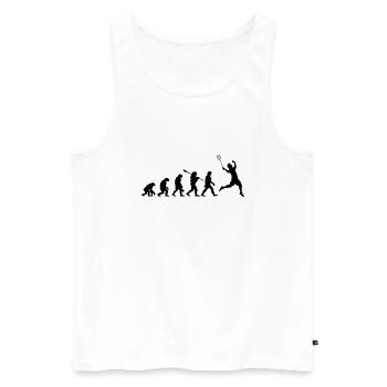 Badminton Evolution Gift for Badminton Players - Men's Premium Organic Tank Top - white - Front - AI Model Male 178 light (178cm)