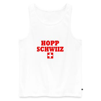 Hopp schwiiz - Männer Premium Bio Tank Top - Weiß - Vorne - AI Model Male 178 light (178cm)