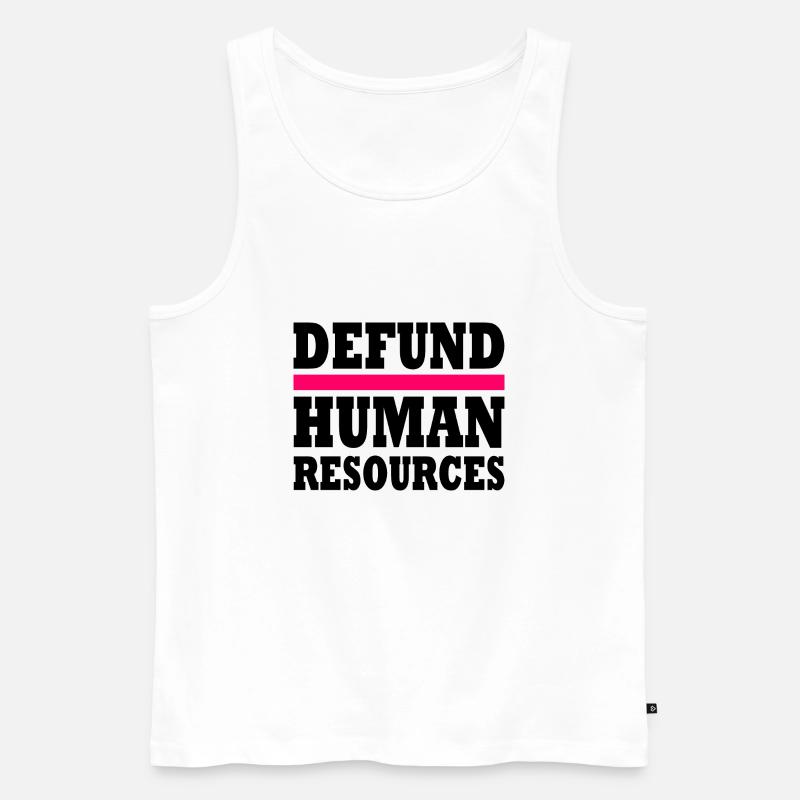 defund human resources - Männer Premium Bio Tank Top - Weiß