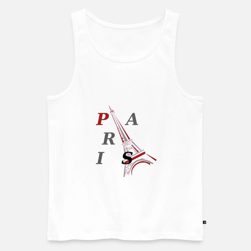 PARIS Eiffelturm - Männer Premium Bio Tank Top - Weiß