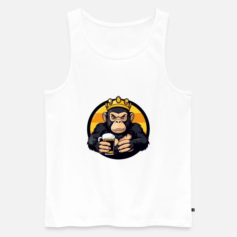 Monkey Beer Comic - Men's Premium Organic Tank Top - white