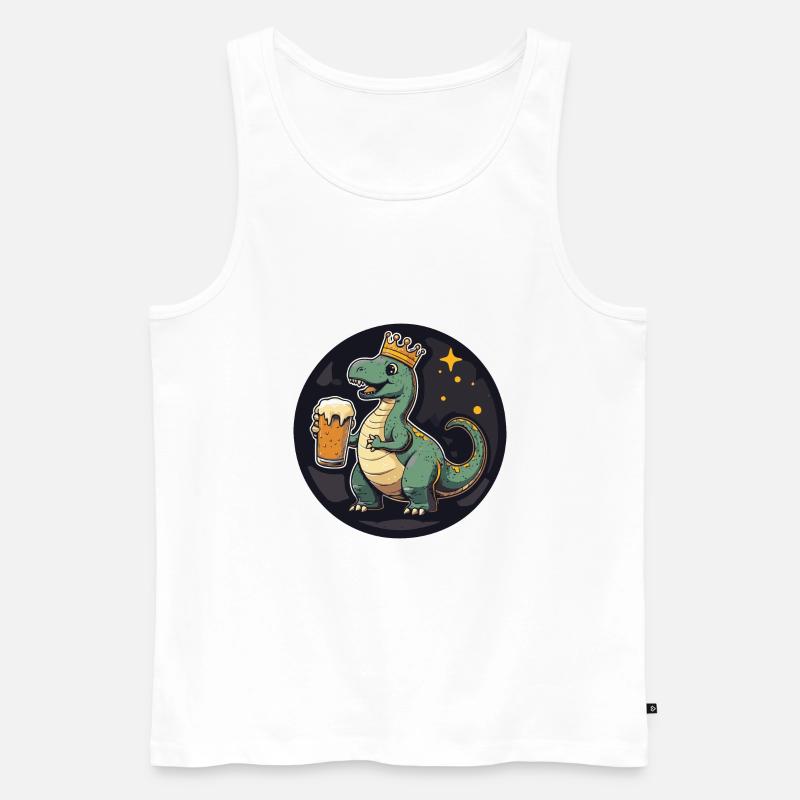 Dinosaurier brontosaurus Bier Comic - Männer Premium Bio Tank Top - Weiß