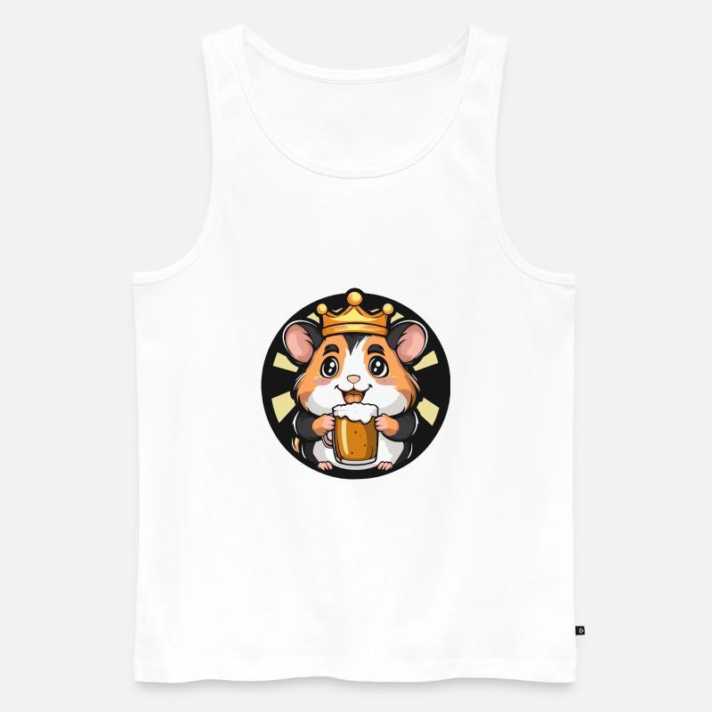 Hamster Bier Comic - Männer Premium Bio Tank Top - Weiß