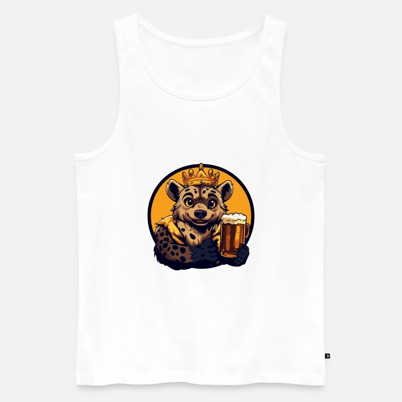 Hyäne Bier Comic - Männer Premium Bio Tank Top - Weiß