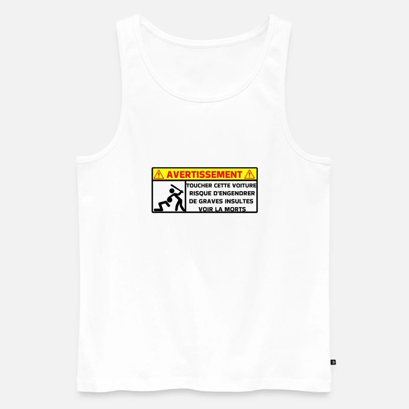 Warnung - Männer Premium Bio Tank Top - Weiß