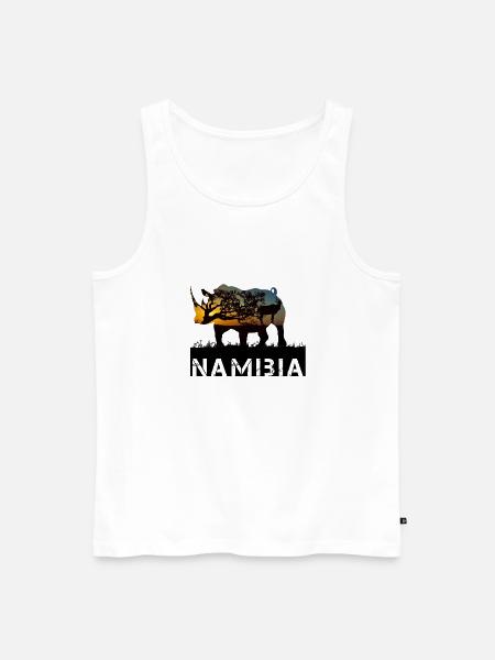 Namibia Nashorn - Männer Premium Bio Tank Top - Weiß