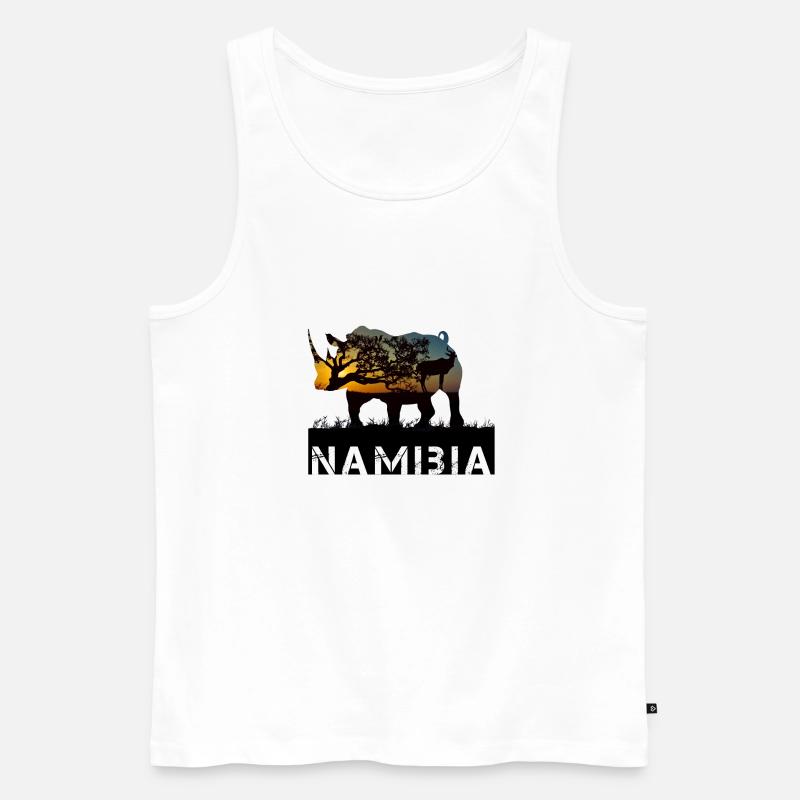 Namibia Nashorn - Männer Premium Bio Tank Top - Weiß