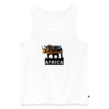 Afrique Rhinocéros - Débardeur bio Premium Homme - blanc - Devant - AI Model Male 178 light (178cm)