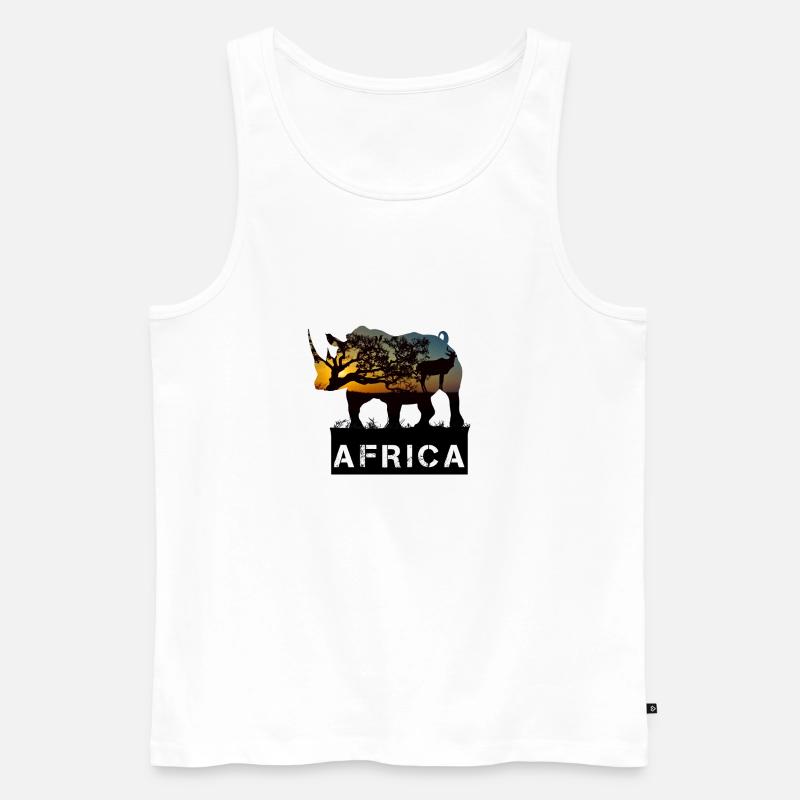 Afrika Nashorn - Männer Premium Bio Tank Top - Weiß