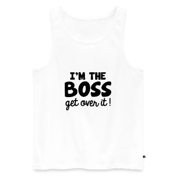 Je suis le patron Get Over It - Débardeur bio Premium Homme - blanc - Devant - Michal (187cm)