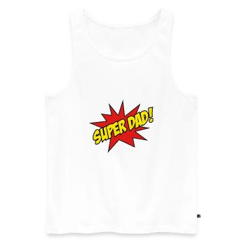 Super Papa! - Männer Premium Bio Tank Top - Weiß - Vorne - AI Model Male 178 light (178cm)