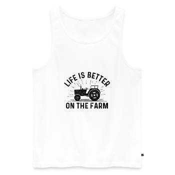 Das Leben ist besser auf dem Bauernhof - Männer Premium Bio Tank Top - Weiß - Vorne - AI Model Male 178 light (178cm)