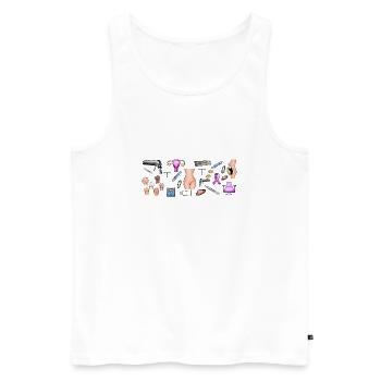 Gynäkologie - Männer Premium Bio Tank Top - Weiß - Vorne - Michal (187cm)