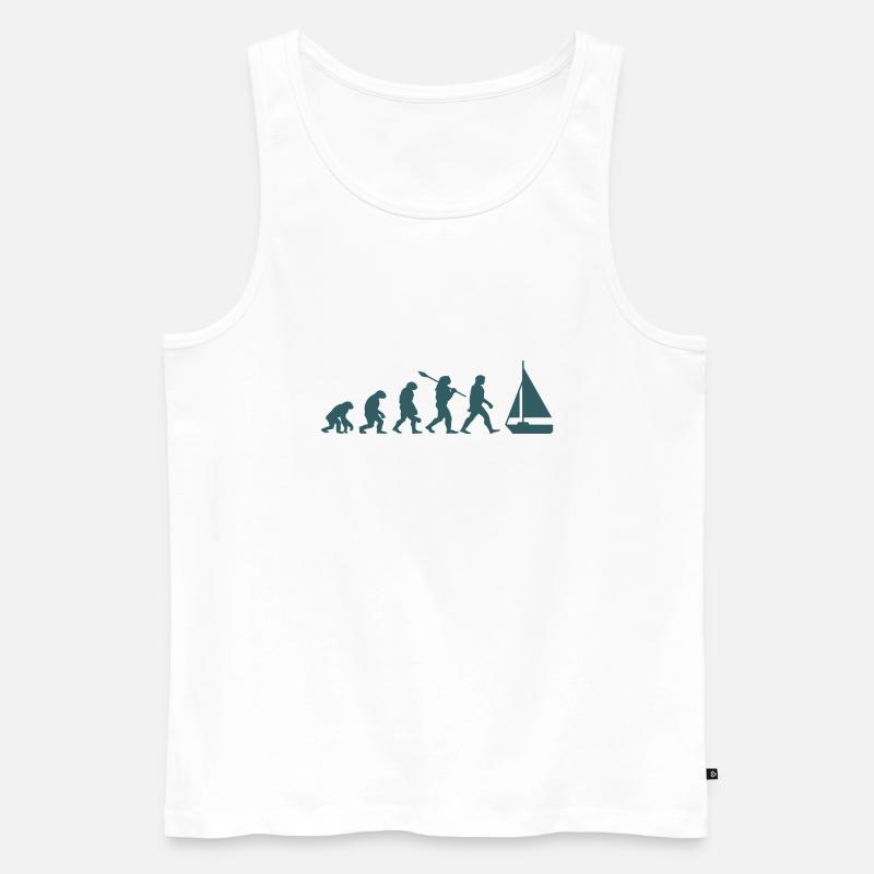 Evolution Segelboot Boot - Männer Premium Bio Tank Top - Weiß