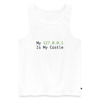 My 127.0.0.0.1 Is My Castle - Débardeur bio Premium Homme - blanc - Devant - AI Model Male 178 light (178cm)