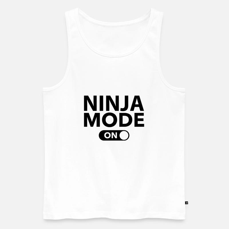 Ninja-Modus ein - Männer Premium Bio Tank Top - Weiß