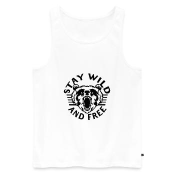stay wild citation free bear open mouth - Men's Premium Organic Tank Top - white - Front - Michal (187cm)