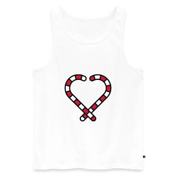 Candy Cane Heart - Men's Premium Organic Tank Top - white - Front - AI Model Male 178 light (178cm)