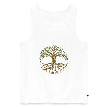 Lebensbaum - Männer Premium Bio Tank Top - Weiß - Vorne - Michal (187cm)