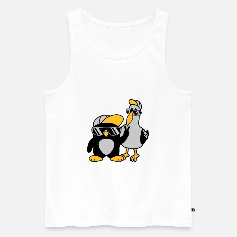 Möwe Pinguin 2 Freunde - Männer Premium Bio Tank Top - Weiß