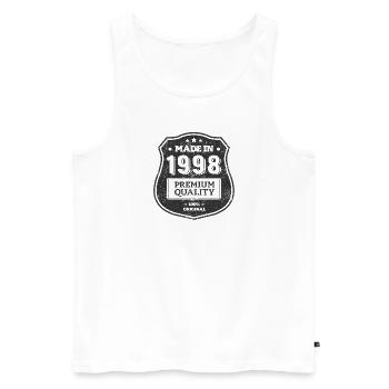 MADE IN 1998 - Men's Premium Organic Tank Top - white - Front - AI Model Male 178 light (178cm)