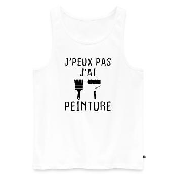 Peinture - Peintre - Je Suis Peintre - Débardeur bio Premium Homme - blanc - Devant - Michal (187cm)