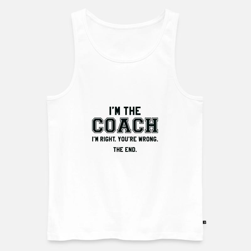 Ich bin der Coach - Männer Premium Bio Tank Top - Weiß