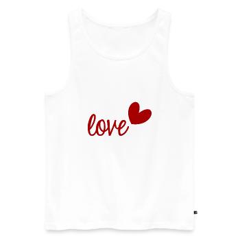 LOVE. I LOVE YOU. VALENTINE'S DAY. BACHELORETTE PARTY. I LOVE YOU. - Men's Premium Organic Tank Top - white - Front - Michal (187cm)