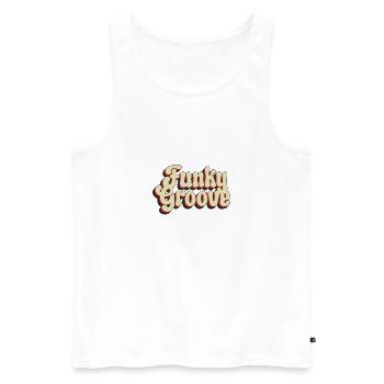 Funky Groove - Männer Premium Bio Tank Top - Weiß - Vorne - AI Model Male 178 light (178cm)