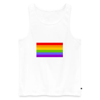 Rainbow flag - Gay - Lesbian - Men's Premium Organic Tank Top - white - Front - Michal (187cm)