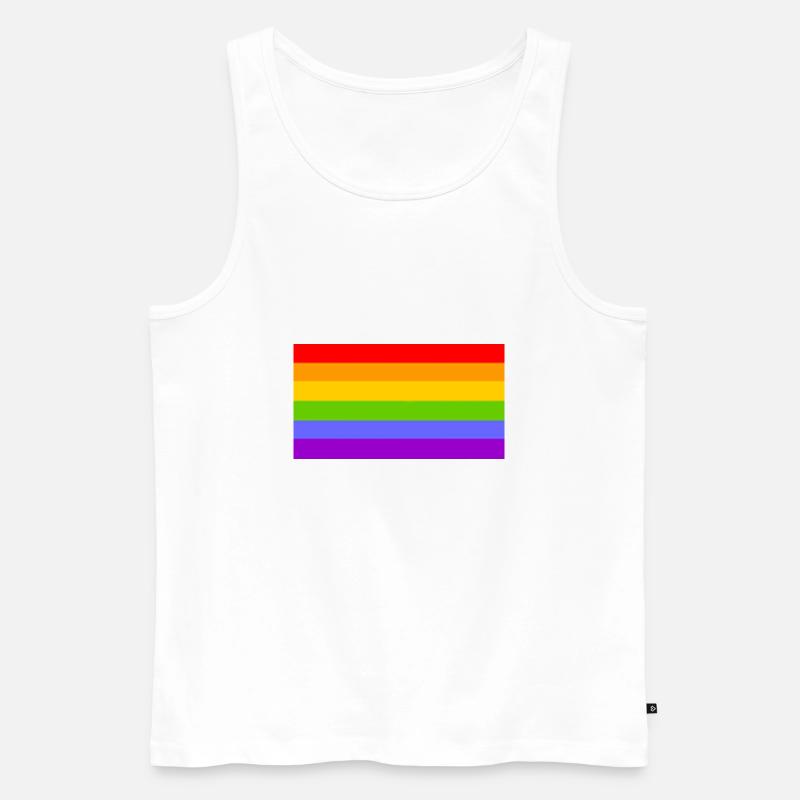 Regenbogen - Männer Premium Bio Tank Top - Weiß