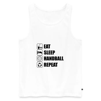 EAT SLEEP HANDBALL - Männer Premium Bio Tank Top - Weiß - Vorne - AI Model Male 178 light (178cm)