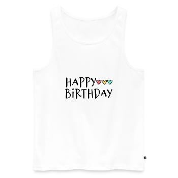 JAHRESTAG. ALLES GUTE ZUM GEBURTSTAG!. ALLES GUTE ZUM GEBURTSTAG!. - Männer Premium Bio Tank Top - Weiß - Vorne - Michal (187cm)