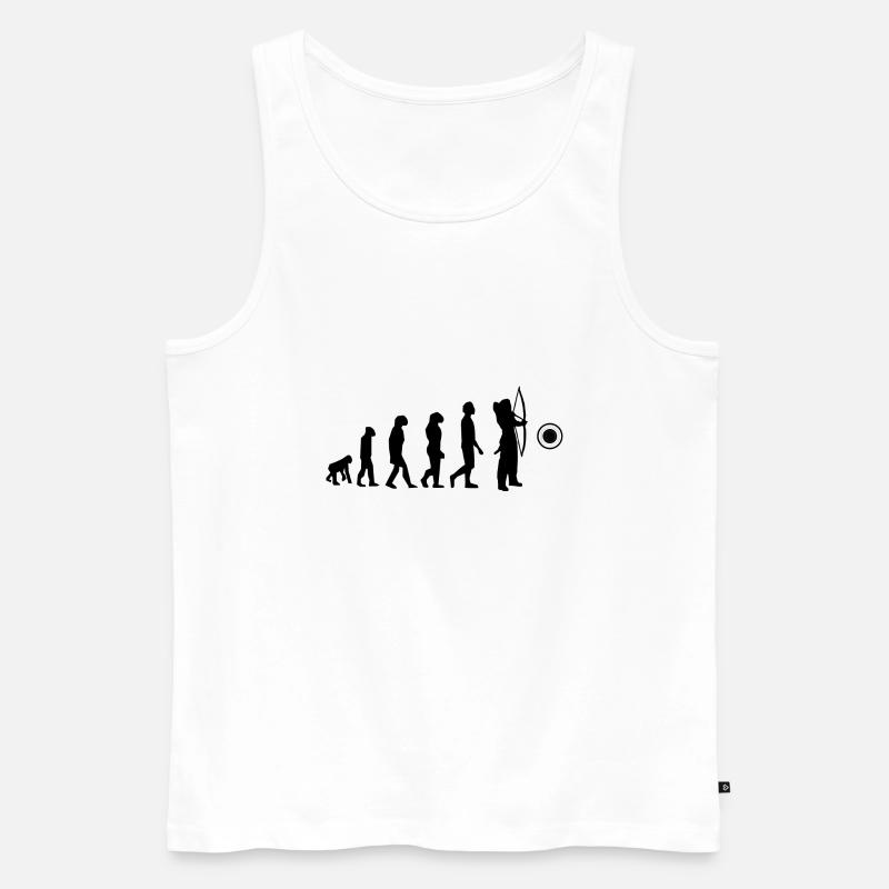 Evolution des Bogenschießens - Männer Premium Bio Tank Top - Weiß