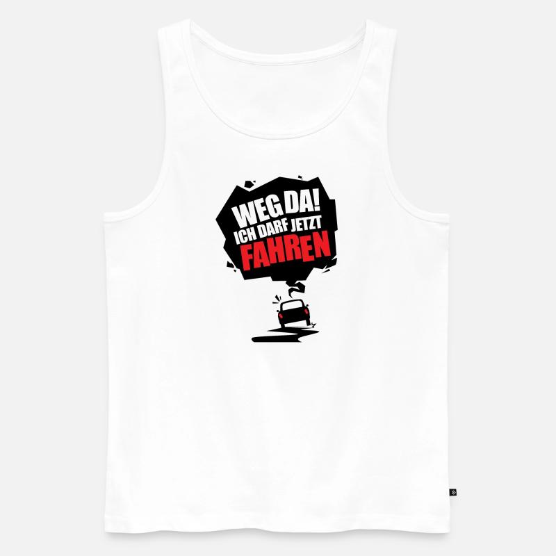 Fahranfänger Geschenk Tshirt - Männer Premium Bio Tank Top - Weiß