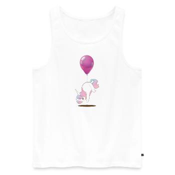Süßes Einhorn Ballon T-Shirt Kinder - Männer Premium Bio Tank Top - Weiß - Vorne - Michal (187cm)