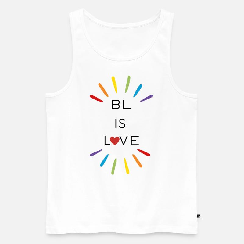 Boys Love - Regenbogen - Geschenk - Männer Premium Bio Tank Top - Weiß