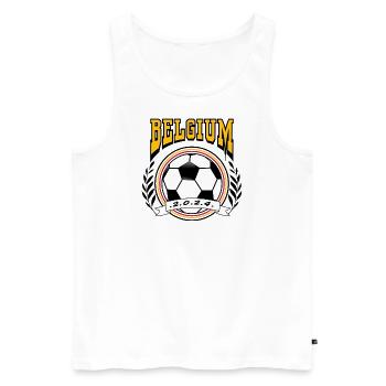 Belgien Retro College Look Style Fußball - Männer Premium Bio Tank Top - Weiß - Vorne - AI Model Male 178 light (178cm)