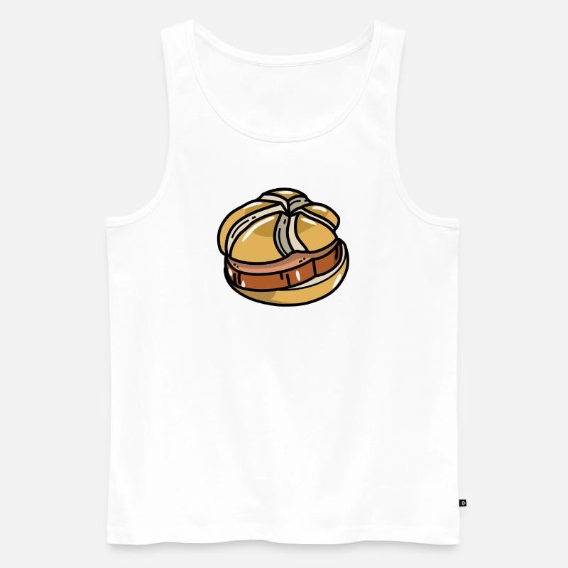 Comic Leberkäs Leberkäse Fleischkäse Brötchen - Männer Premium Bio Tank Top - Weiß